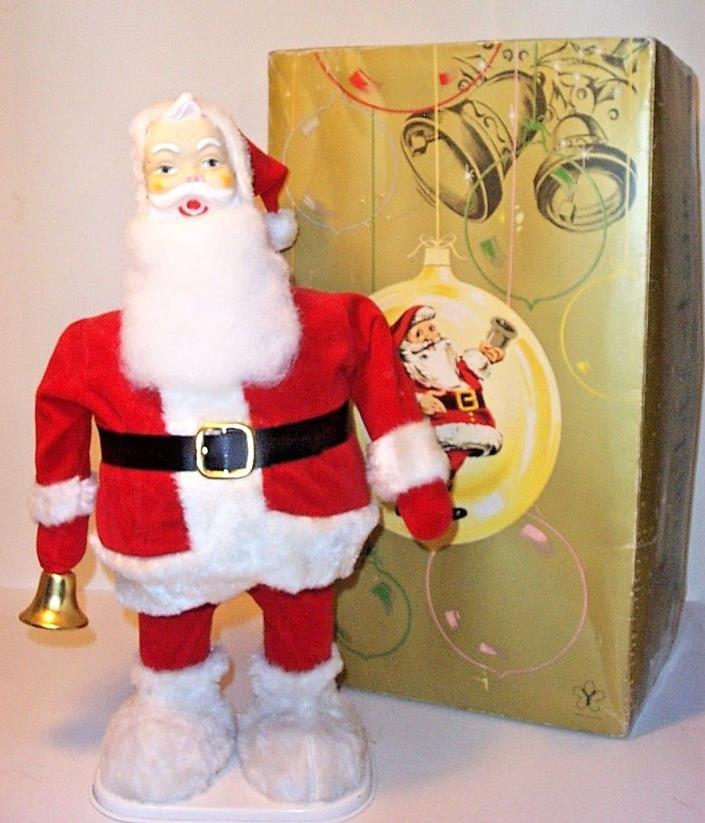 RARE 1955 STORE DISPLAY SANTA CLAUS BELLRINGER BATTERY OPERATED TIN TOY MINT MIB