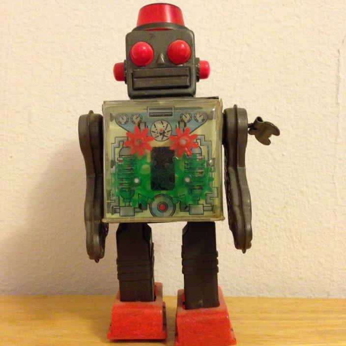 Engine Robot, Horikawa, Japan, 1960's, rare tin toy robot from Golden Era