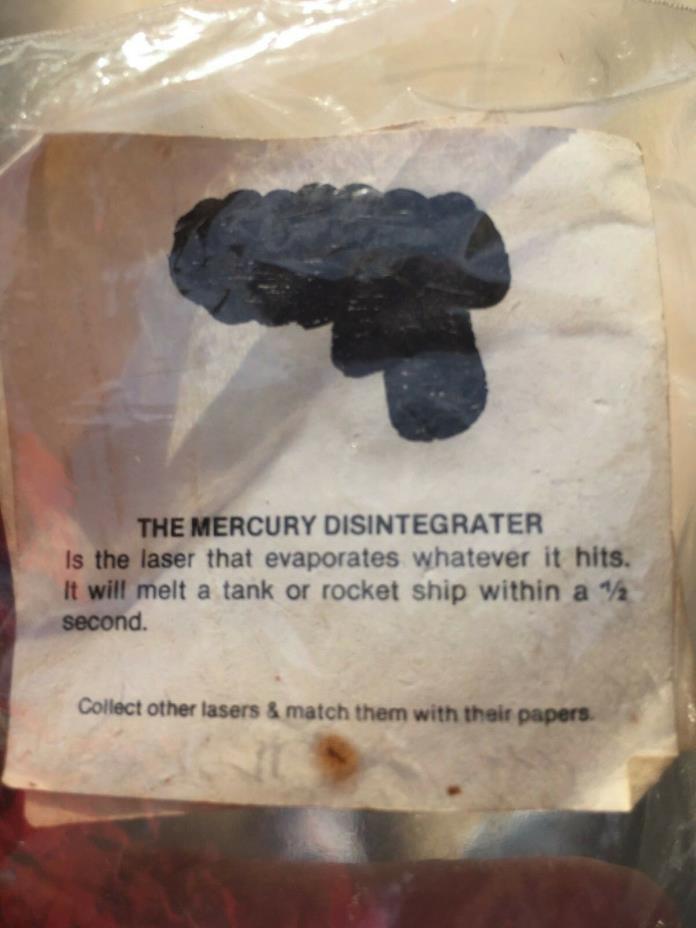 VERY RARE . Mercury Disintegrator Laser Toy - Mail In (GOLD) WITH PAPER