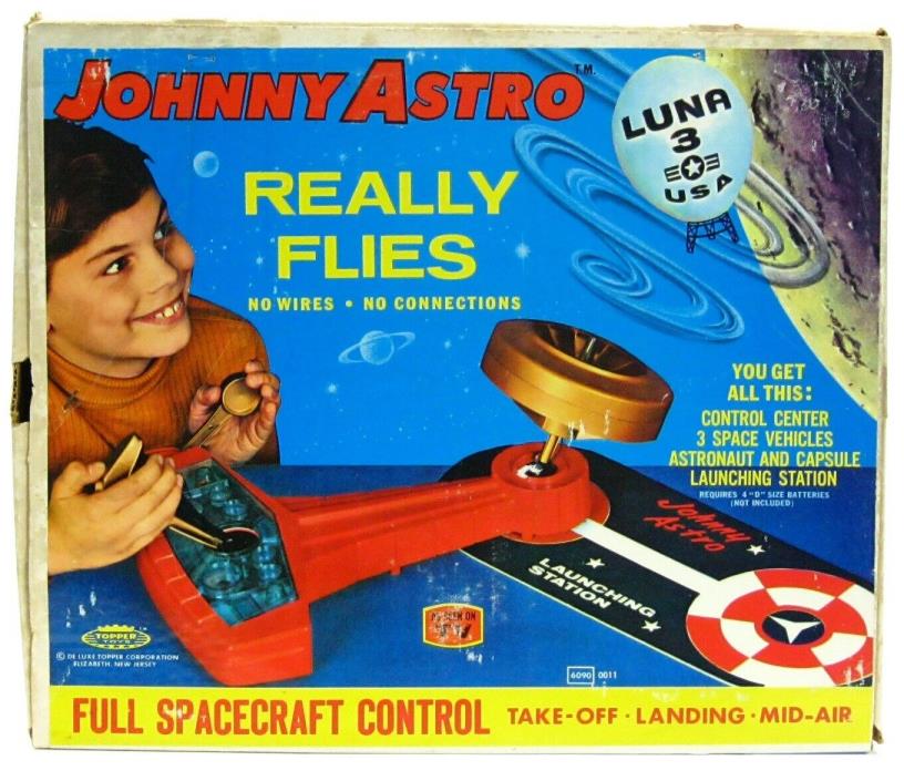 Vintage 1967 Topper Johnny Astro Astronaut Flying Space Capsule w/Insert Box NM