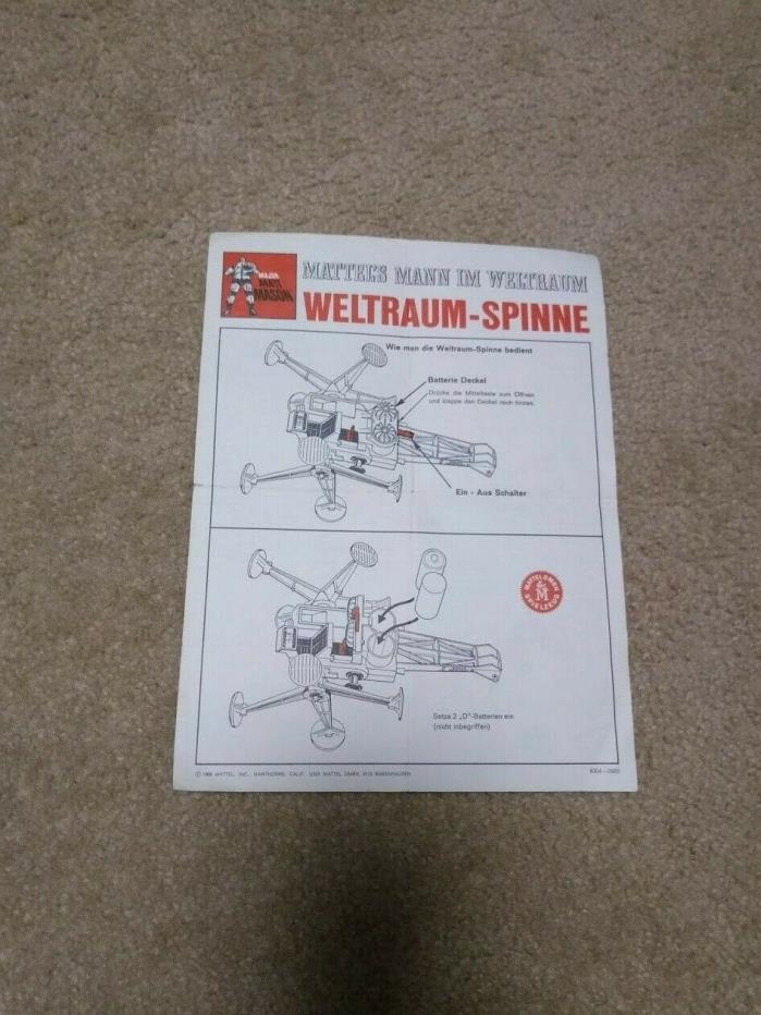 Mattel Major Matt Mason VHTF Instructions Foreign and American