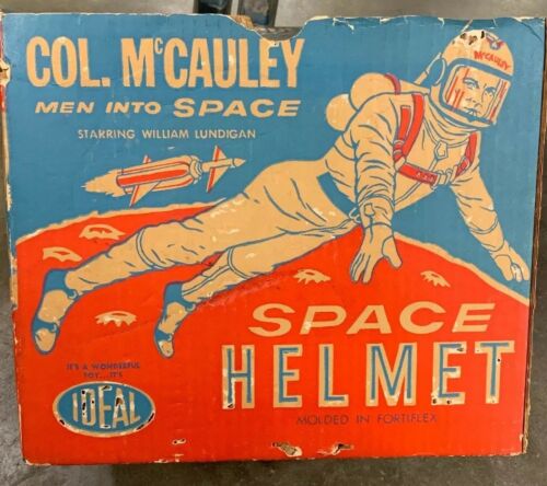 L@@K! Vintage 1960 Ideal Toy Astronaut Men Into Space Helmet - BOX ONLY