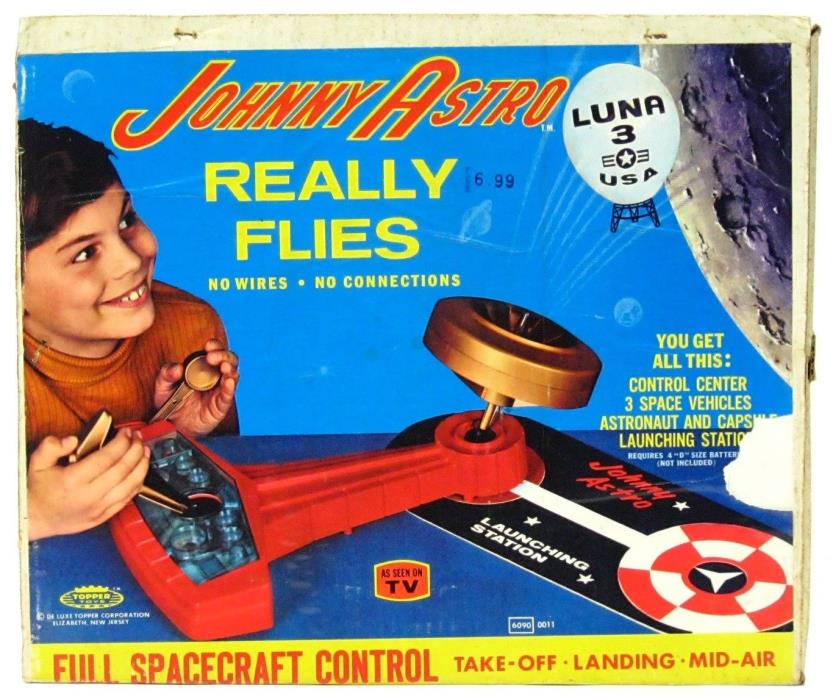 Vintage Topper Johnny Astro Spacecraft Control Console Prototype w/Box Works