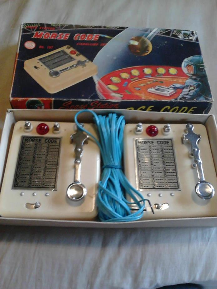 VINTAGE GLOBE SPACE STATION MORSE CODE SIGNALLING SET RETRO 1960's  #107