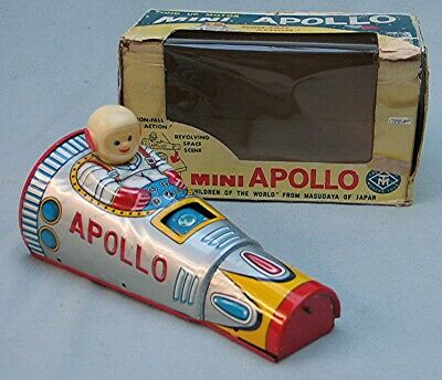 Vintage Tin Wind-Up Apollo Space Toy -- Excellent in the Box