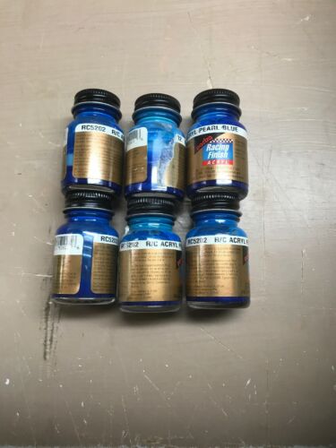 Lot Of 6 Pactra RC5202 Pearl Blue 1 oz Acrylic Racing Finish Lexan Paint