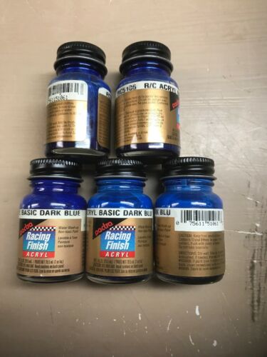 Lot Of 5 Pactra RC5106 Dark Blue 1 oz. Acrylic Racing Finish Lexan Paint