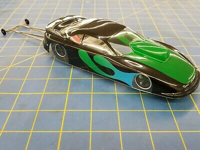 MID 323 RTR Drag Car Pro Stock Black & Green w/ E.T. motor Steel Chassis 1/24