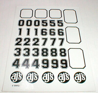 AJs Slot Car Racing Decals Vintage 1/24th Scale Water Slide nos