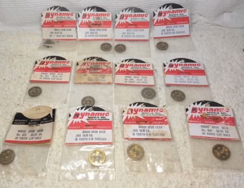 Lot Of Vintage Dynamic #820, #824, #825, #821, #822 Brass Slot Car Spur Gears