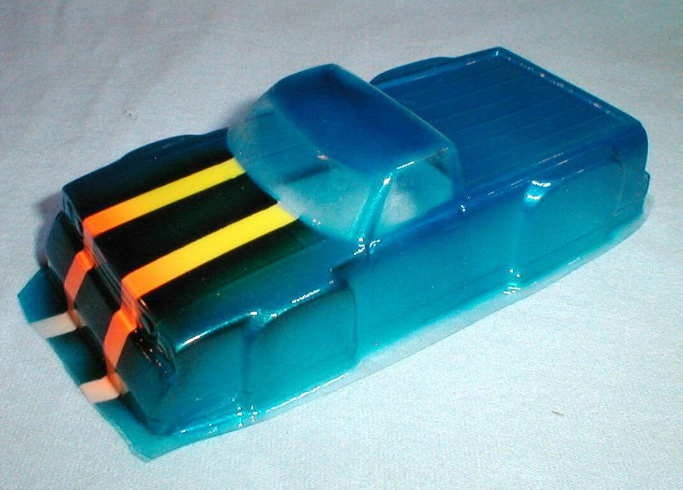Blue Pick-up Painted Body by Parma 1/24 Vintage Slot Car NOS with Faded stripes