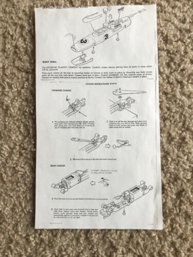 Eldon BRM 1/24 Scale  Slot Car Chassis And Body Instructions .....
