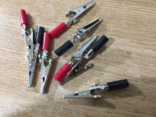 ALLIGATOR CLIPS / NEW OLD STOCK / #303 4 RED & 4 BLACK