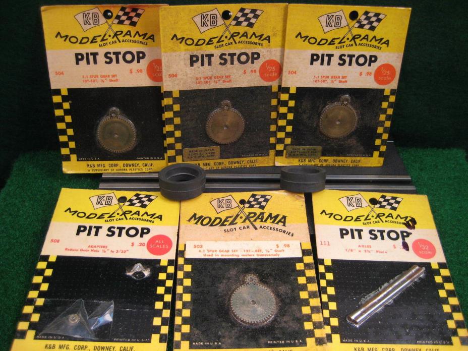 Vintage Drag K & B PIT STOP 1/24    Drag racing gears, gear adaptor(1), axles