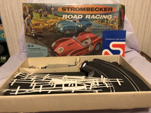 VINTAGE 1962 STROMBECKER ROAD RACING SLOT CAR SET # 9950 IN ORIGINAL BOX * 1:32