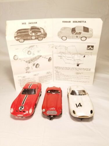 VINTAGE SLOT CARS FERRARI BERLINETTA JAGUAR XKE PITTMAN CUSTOM PLUS 1 TESTED RUN