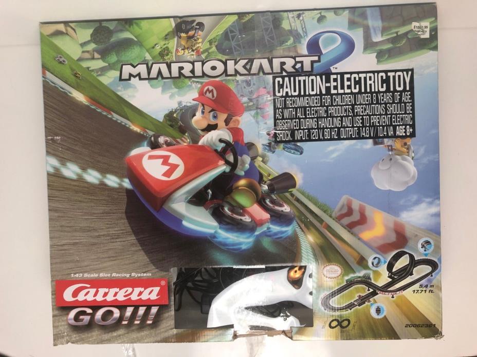 CARRERA GO!! 62361 Nintendo Mario Kart 8 SLOT CAR RACE SET 1:43 SCALE USED