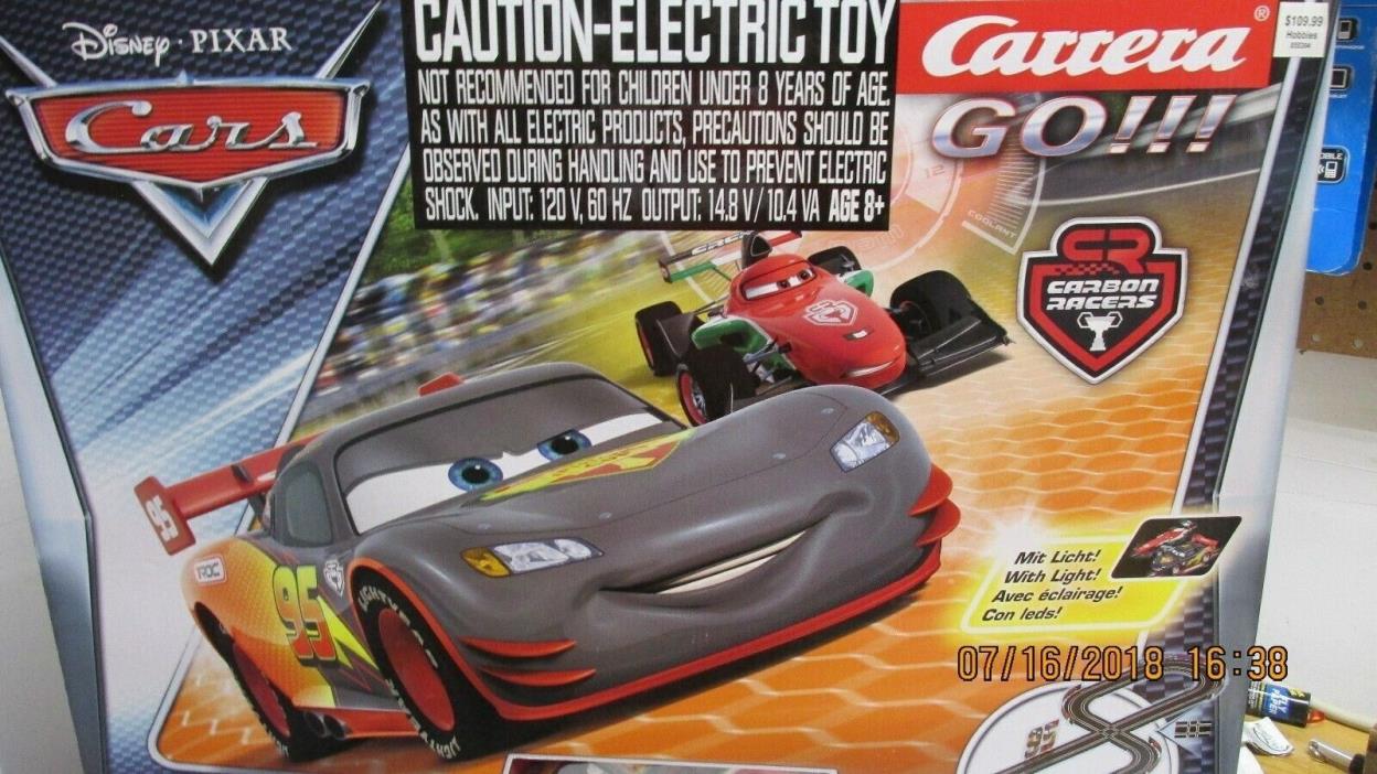 1/43 Carerra GO Disney Pixar Cars Slot Car Set, CARBON RACERS MCQUEEN BERNOULLI