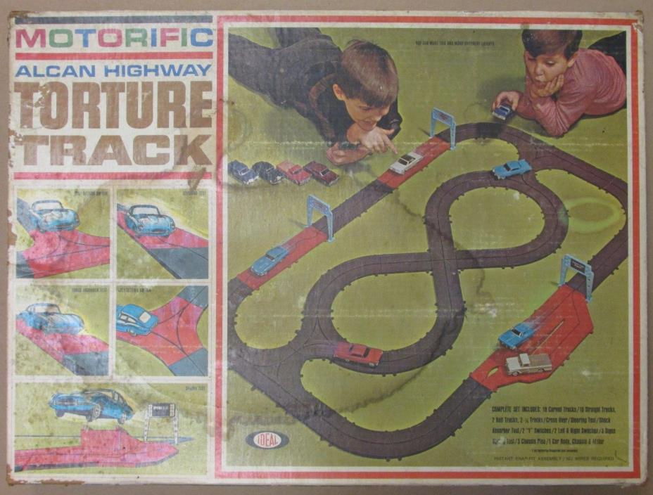 1965 Ideal Motorific ALCAN HIGHWAY TORTURE TRACK Set with box WORKING!
