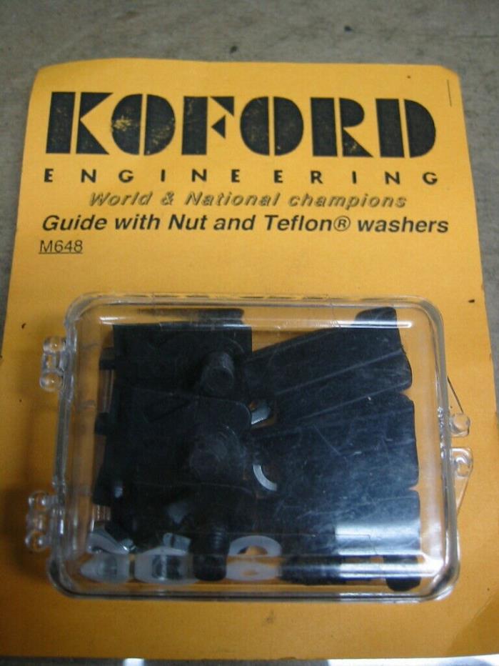 One Package of 6 Koford M648 slot car guides threaded with nut and teflon washer