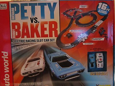 AUTO WORLD PETTY VS BAKER HO SLOT CAR SET