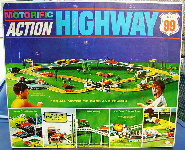 Vintage Ideal Motorific Action Highway 99 Slot Car Track Set #4618-5  NO BOX