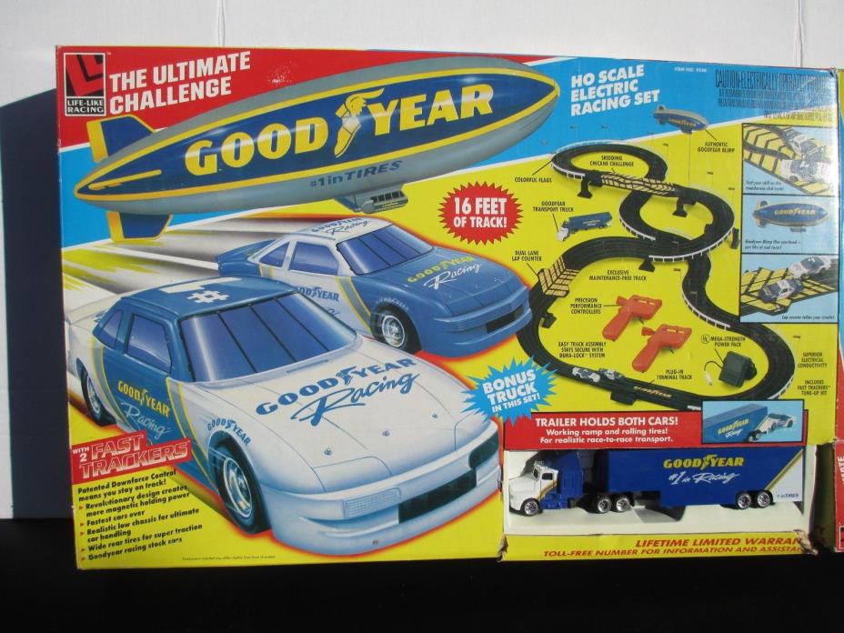 RARE VTG Goodyear Slot Car Racing Set by Life Like Racing in Box Bonus Truck