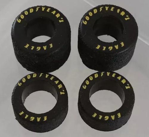 Tyco 440x2 Slot Car Tire Set Good-Year Eagles (Yellow Lettering) Brand New