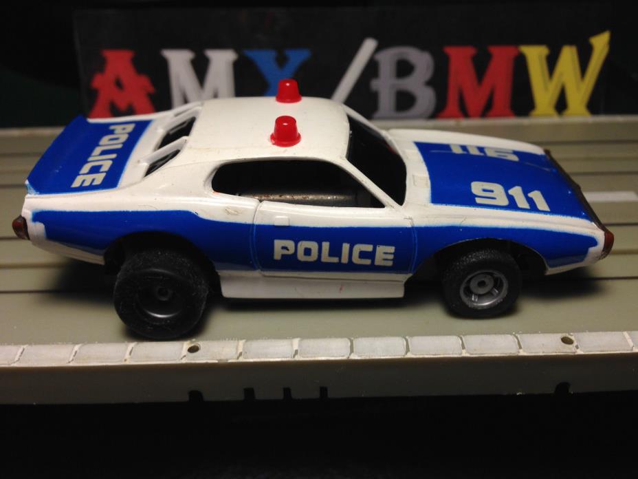 Tyco US-1 Dodge Charger 911 Police Car #3953 From 1981 US-1 Chassis HO Slot Car