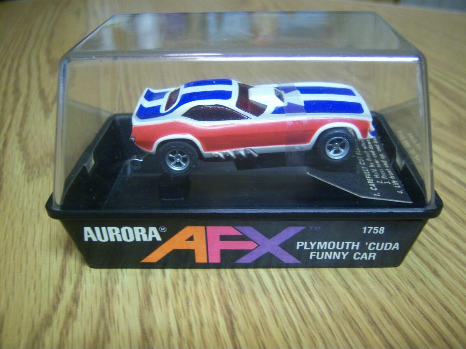 AURORA Rare AFX NOS New box & banded PLYMOUTH 'CUDA Funny Car Model Motoring HO