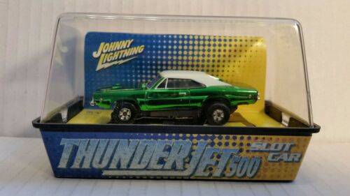 AW - Johnny Lightning - Dodge Green/White - New in Case - H O Slot Car