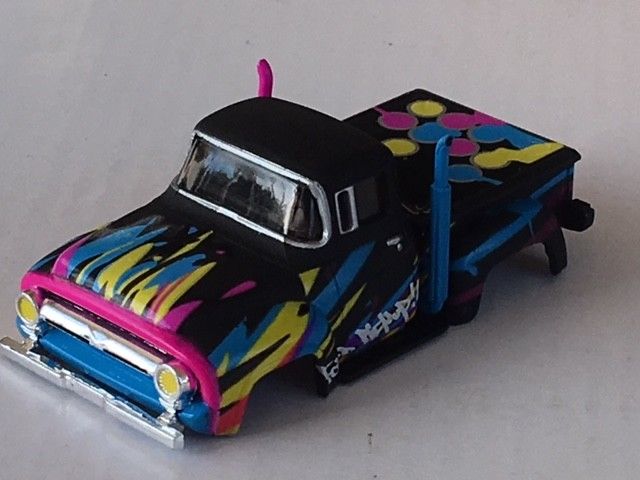 New AW B 1956 Ford F-100 Pick Up HO Slot Car Body Fits Auto World 4 Gear Chassis