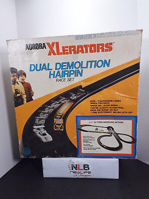 AURORA XLERATORS SLOT CAR Track SET #2654 Dual Demolition Hairpin