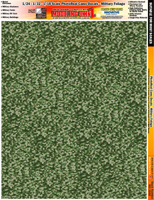 Military Foliage Camo Scale Model Diorama Decal Scenery Details 1/24 - 1/64