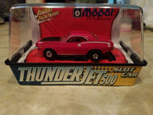 Lightning pink 1970 Plymouth Cuda body ho slot car Tjet Auto World mag chassis