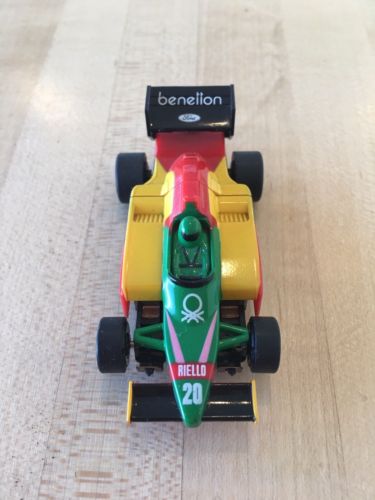 AFX TOMY HO Slot Car F-1 #20 Benetton Square Rollbar Turbo Chassis