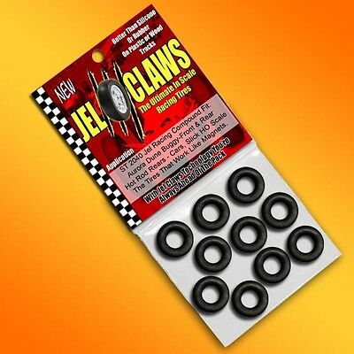 1/64 HO Scale Aurora Slot Car Tires Jel Claws 10pk Fits Dune Buggy Front & Rear