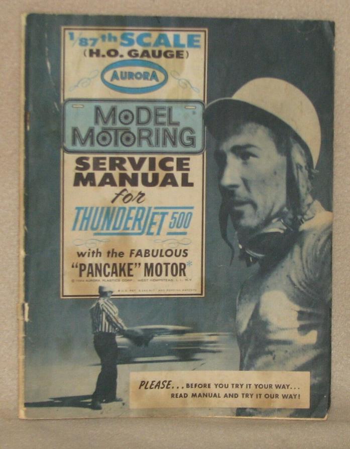 Vintage 1963 Aurora Model Motoring Service Manual Thunderjet 500 Slot Car Racing