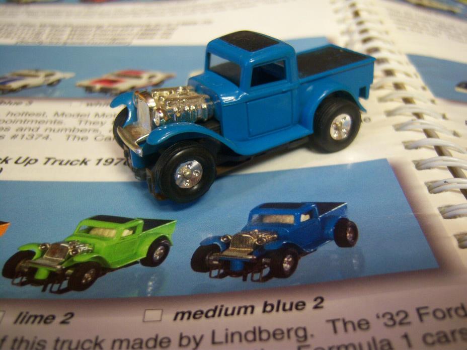 AURORA T-JET '32 Ford Pick Up Blue Slimline chassis Model Motoring HO set RARE