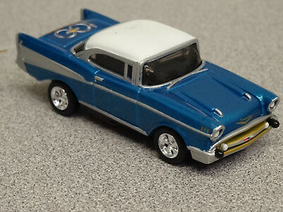 AURORA TJET AUTOWORLD REPLICA 57 CHEVY BEL AIR BODY IN METALLIC BLUE NEW