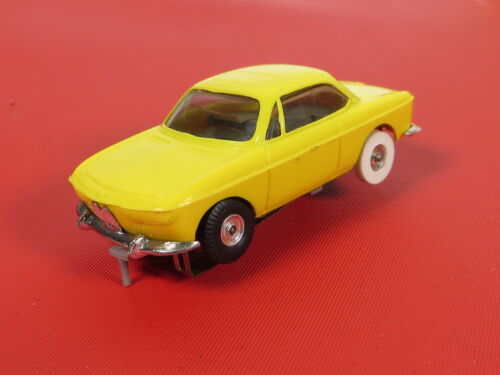 Atlas 1960's Slim-line Chassis HO Slot Car w/Faller BMW 2000 CS Yellow Body