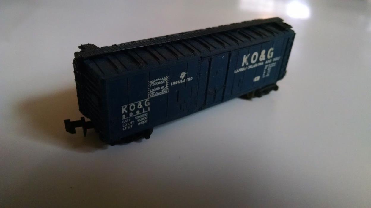KO&G BOXCAR N SCALE AURORA POSTAGE STAMP TRAIN