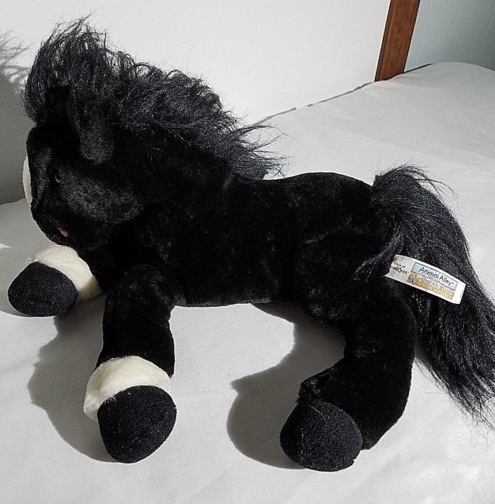 Toys R Us Animal Alley stuffed Black Pony  Year 2000