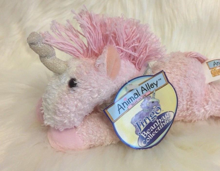 Animal Alley Unicorn Pink JINGO Plush Beanbag Silver Horn Toys R Us NEW