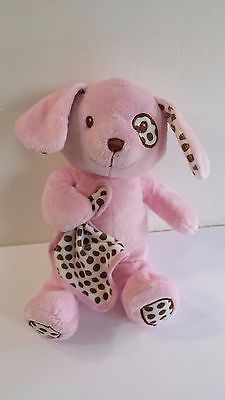 TOYS R US Pink Plush Dog with Brown Polka Dots Childs Soft Toy Stuffed Animal