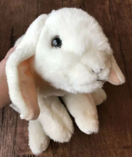 Animal Alley Bunny Rabbit White Life-Like Realistic Soft Beans Plush 14