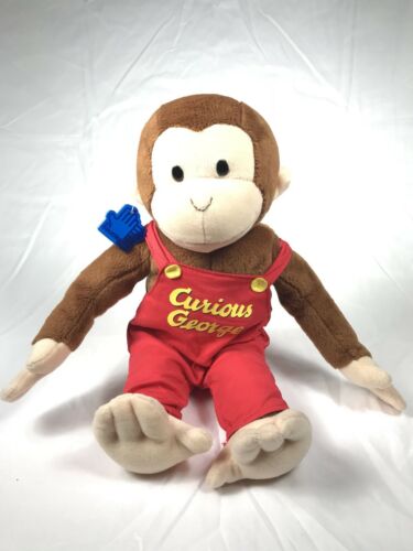 Curious George Applause Stuffed Animal Plush Doll 14” EUC! Red Overalls