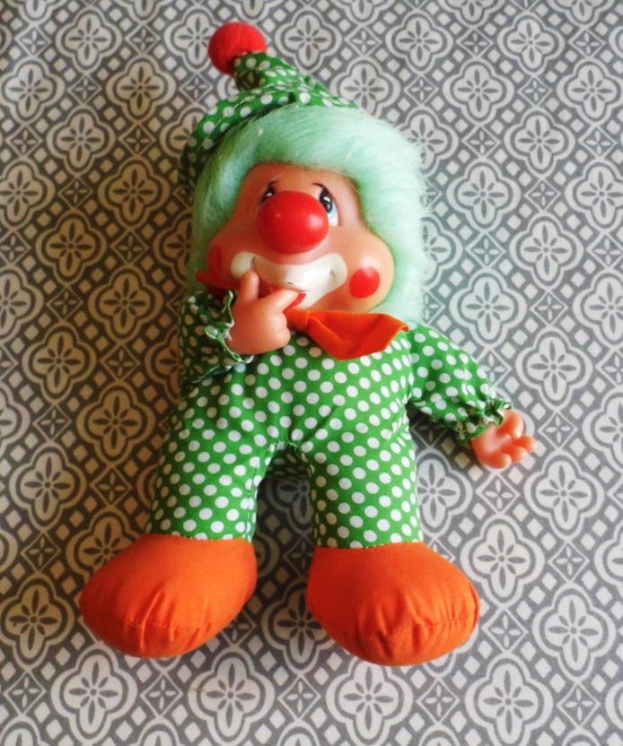 RARE Vintage Applause Kippy & Friend Thumbsucker Clown Doll Polka Dot Green Tag