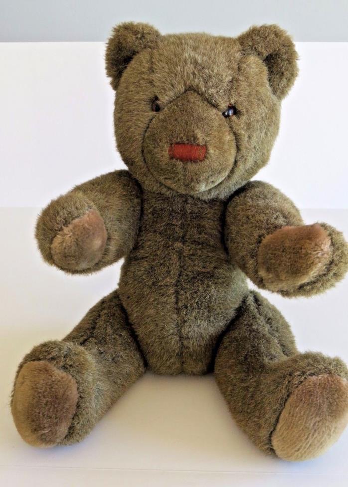 Rochester Jointed Bear Dark Brown Plush Stuffed Toy 3+ Age 1985 Vintage Applause