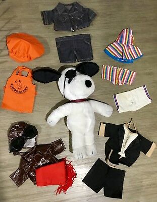 APPLAUSE 1968 SNOOPY PEANUTS JOE COOL & CLOTHING OUTFITS PLUSH STUFFED SOFT TOY